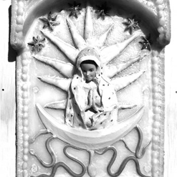 Virgin of Guadalupe, the Mother of God, as Barbie.