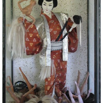 Barbie Dolls and Samurai Figure