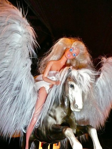 Pegasus, Barbie, flight out of greed, enlightened, Daniela Haskara