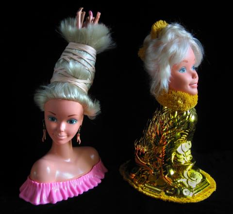 LARGE Barbie Heads morphed with hands, legs, arms of Barbie dolls