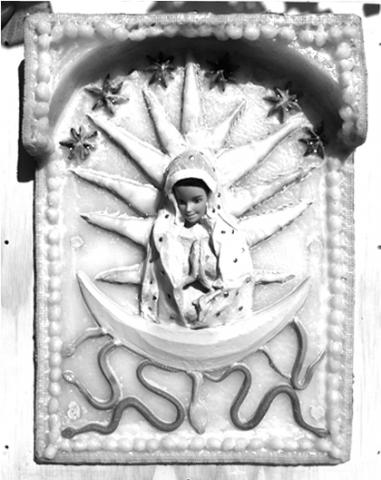 Virgin of Guadalupe, the Mother of God, as Barbie.