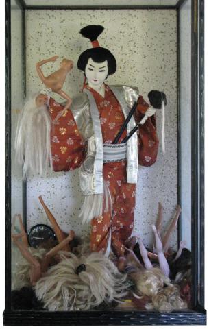 Barbie Dolls and Samurai Figure